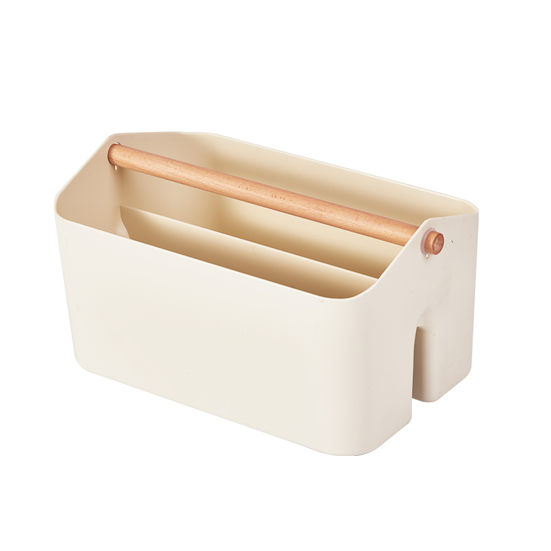 Mori Girl Storage Basket with Handle (L)(Beige)